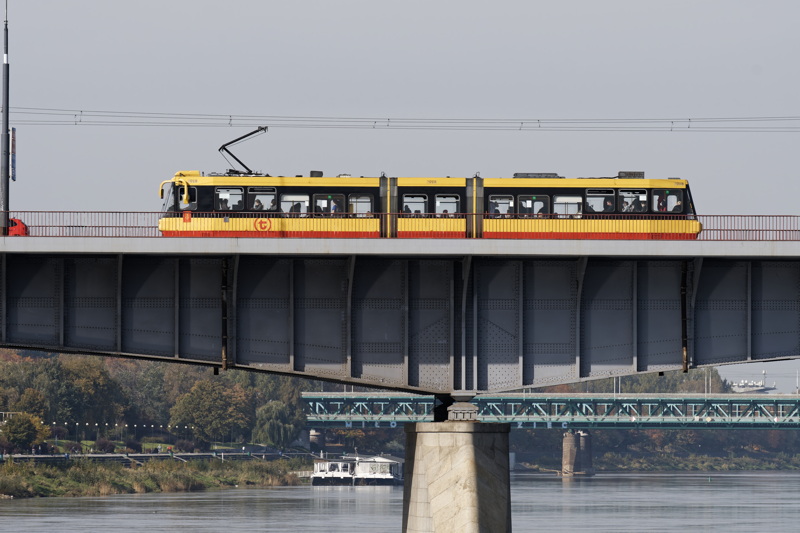 Tram running on a bridge 2